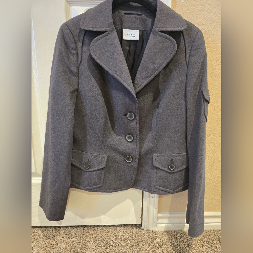 Akris Punto Wool Blend Blazer Jacket Size 12